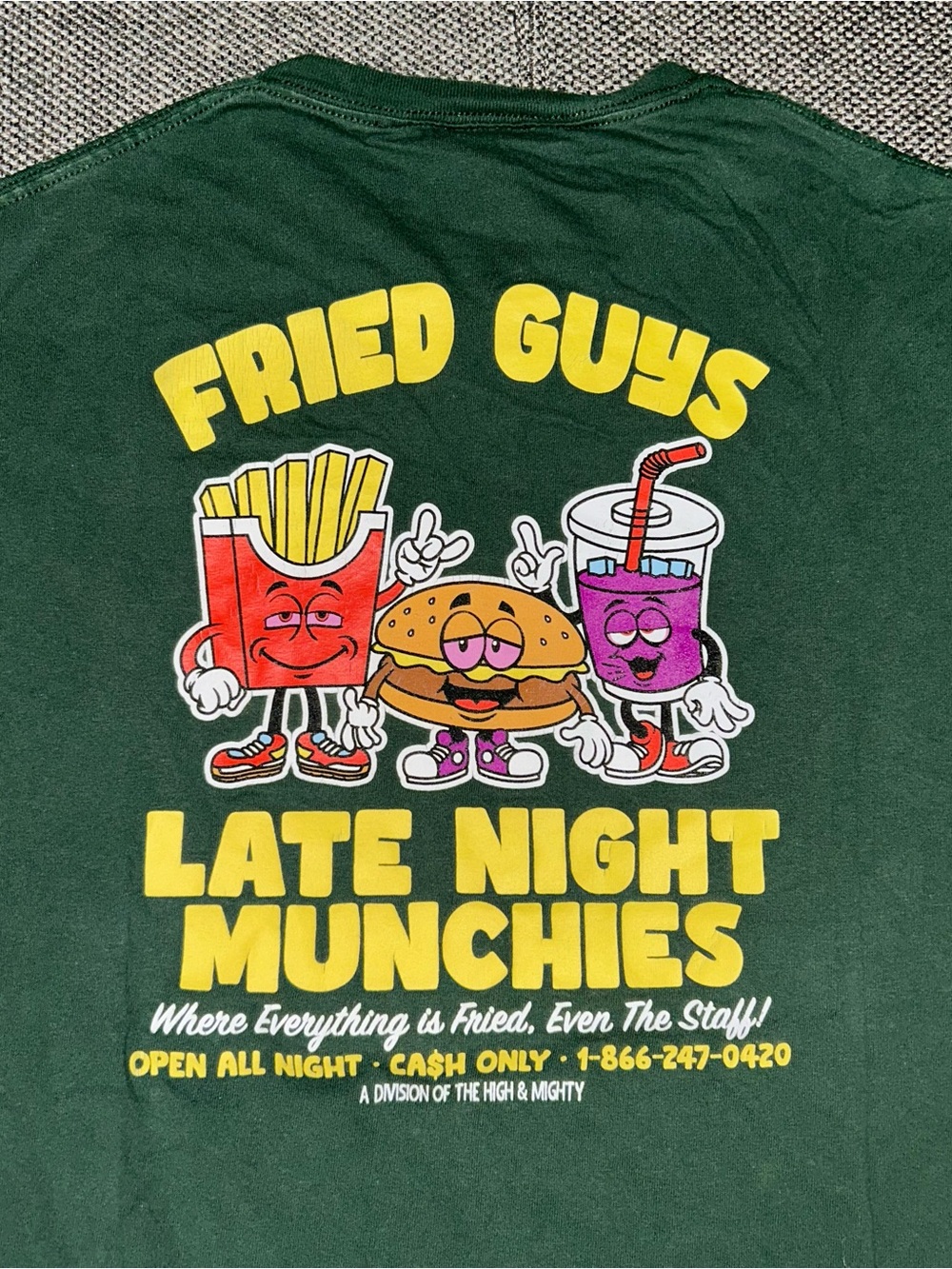 Fried Guys Late Night Munchies Graphic Tee - Green